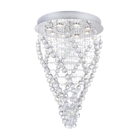 Cwi Lighting Twister 8 Light Flush Mount With Chrome Finish 6602C24C